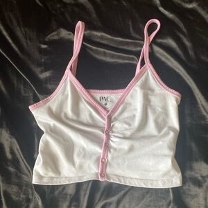 white cropped button up pacsun shirt